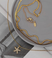 Load image into Gallery viewer, Starfish and Double Layering Chain Necklace