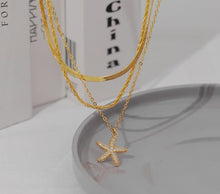 Load image into Gallery viewer, Starfish and Double Layering Chain Necklace