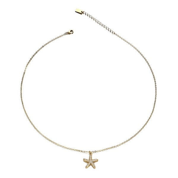 Starfish and Double Layering Chain Necklace