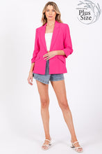 Load image into Gallery viewer, Classy Fuchsia Plus Open-Front Casual Blazer