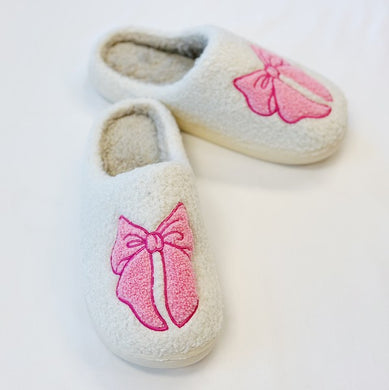 Lounge Pink Bow Cozy Slippers