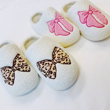 Load image into Gallery viewer, Lounge Pink Bow Cozy Slippers