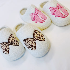 Lounge Pink Bow Cozy Slippers