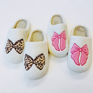 Lounge Pink Bow Cozy Slippers