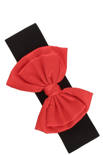 Red/Black Ribbon Style Elastic Stretch Belt