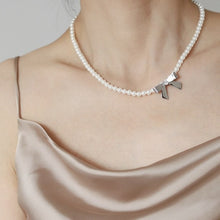 Load image into Gallery viewer, Bowknot Pearl Chain Necklace