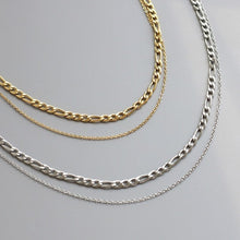 Load image into Gallery viewer, Double layer Figaro Chain Necklace