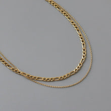 Load image into Gallery viewer, Double layer Figaro Chain Necklace