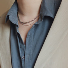 Load image into Gallery viewer, Double layer Figaro Chain Necklace