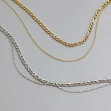 Load image into Gallery viewer, Double layer Figaro Chain Necklace