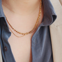 Load image into Gallery viewer, Double layer Figaro Chain Necklace