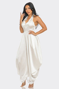 Ivory White Halter Style Serenity Jumpsuit