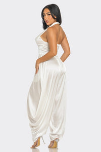 Ivory White Halter Style Serenity Jumpsuit