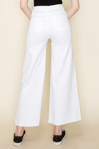 Wide Leg White Denim Jean Pants