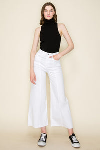 Wide Leg White Denim Jean Pants