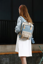 Load image into Gallery viewer, Vintage Style Blue/Pink Waterproof Backpack