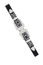 Load image into Gallery viewer, Rhinestone Filigree Western U Buckle Elastic Belt