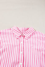 Load image into Gallery viewer, Stripe Button Up Pink Dolman Shirt