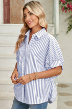 Load image into Gallery viewer, Stripe Button Up Pink Dolman Shirt