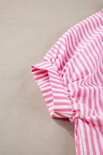 Load image into Gallery viewer, Stripe Button Up Pink Dolman Shirt