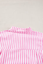 Load image into Gallery viewer, Stripe Button Up Pink Dolman Shirt