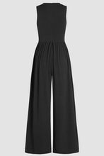 Load image into Gallery viewer, Black Cinched Waist Sleeveless Wide Leg Jumpsuit