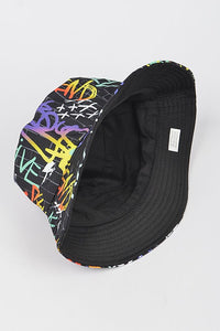 Graffiti Print Reversible Bucket Hat