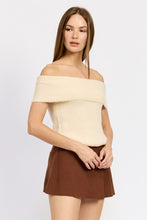 Load image into Gallery viewer, Ivory Chic Ribbed Off Shoulder Tube Top