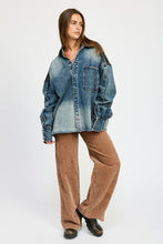 Load image into Gallery viewer, Designer Style Blue Denim Oversized Jacket