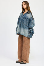 Load image into Gallery viewer, Designer Style Blue Denim Oversized Jacket