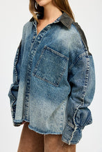 Load image into Gallery viewer, Designer Style Blue Denim Oversized Jacket