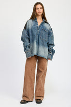 Load image into Gallery viewer, Designer Style Blue Denim Oversized Jacket