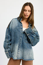 Load image into Gallery viewer, Designer Style Blue Denim Oversized Jacket