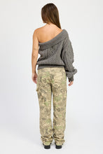 Load image into Gallery viewer, Charcoal Grey Oversized Knt One Shoulder Sweater