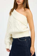 Load image into Gallery viewer, Charcoal Grey Oversized Knt One Shoulder Sweater