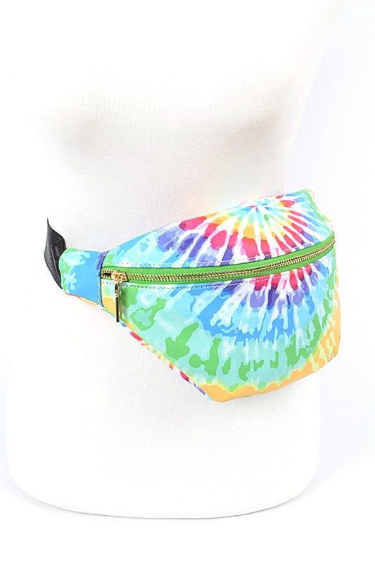 Green Mix Tie Dyed Oversize Fanny Pack