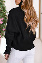 Load image into Gallery viewer, Stand Collar Ribbed Thumbhole Sleeve Sweatshirt