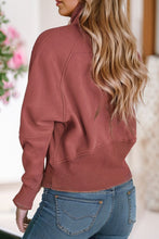 Load image into Gallery viewer, Stand Collar Ribbed Thumbhole Sleeve Sweatshirt