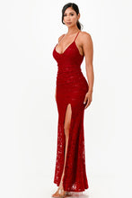 Load image into Gallery viewer, Backless Lace Red Mermaid Dress