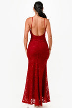 Load image into Gallery viewer, Backless Lace Red Mermaid Dress