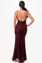 Load image into Gallery viewer, Backless Lace Red Mermaid Dress