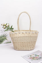 Load image into Gallery viewer, Sea Shell Iconic Faux Straw Tote Basket