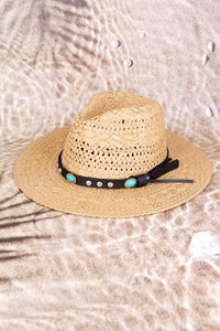 Western Headband Straw Fedora