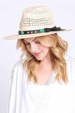 Load image into Gallery viewer, Western Headband Straw Fedora