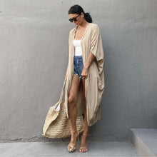 Load image into Gallery viewer, Silhouette Kimono Beige Cardigan Cover-up