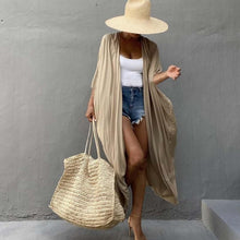 Load image into Gallery viewer, Silhouette Kimono Beige Cardigan Cover-up