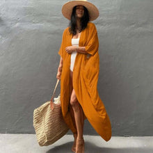 Load image into Gallery viewer, Silhouette Kimono Orange Cardigan Cover-up