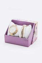 Load image into Gallery viewer, Crystal White Bezel Fashion Watch Bracelet Set