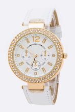 Load image into Gallery viewer, Crystal White Bezel Fashion Watch Bracelet Set