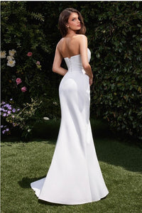 Strapless White Chiffon Wedding Gown